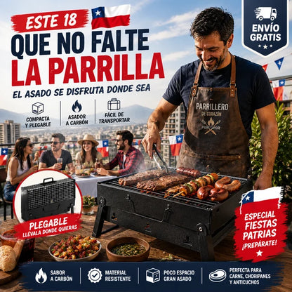 Parrilla Plegable Portátil 🔥 | Este 18, el Asado Va Contigo