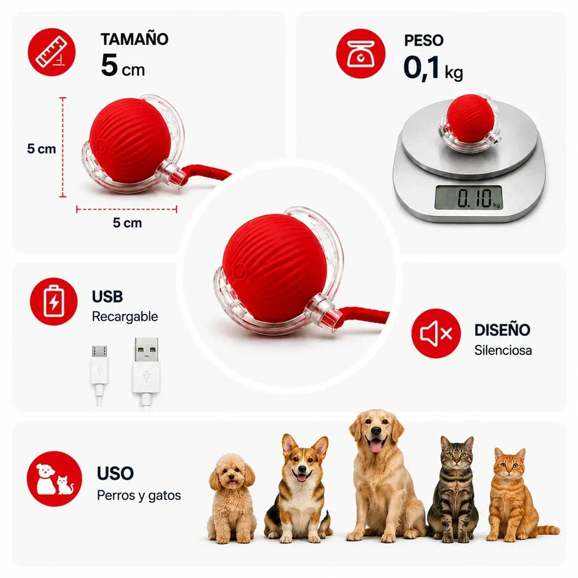 PetMotion™ | Pelota Interactiva que se Mueve Sola
